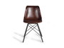 GINER Y COLOMER Chaise style industriel en cuir naturel marron et noir